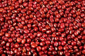 Organic Red Adzuki Beans Texture Background - Healthy Protein Rich Legumes for Cooking and Nutrition