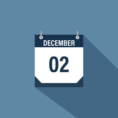 2 December calendar vector illustrations