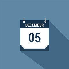 5 December calendar vector illustrations