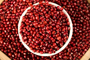 Red Adzuki Beans in Bowl - Healthy Organic Legumes for Cooking and Nutrition
