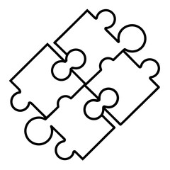 Wooden Puzzle line art vector