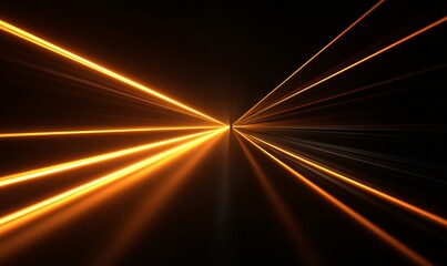 Futuristic abstract light trails on black background