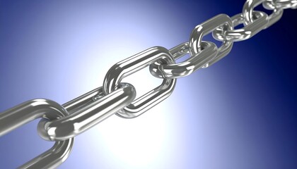 Fototapeta premium Silver chain links against a gradient