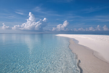 Naklejka premium experience tranquil beauty of maldives where sky meets ocean in perfect harmony