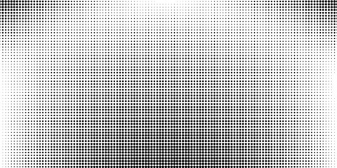 Grunge dotted halftone gradient background. Faded grit noise texture. White and black wallpaper. Retro pixelated backdrop. Anime or manga style comic overlay. Vector graphic design textured template.