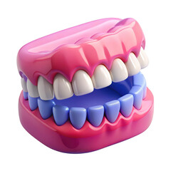 Obraz premium 3d realistic denture model isolated on transparent background