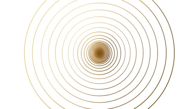 3d render concentric circles on white background 