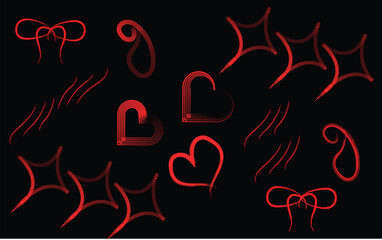 Red abstract shapes on black background creating a modern artistic pattern