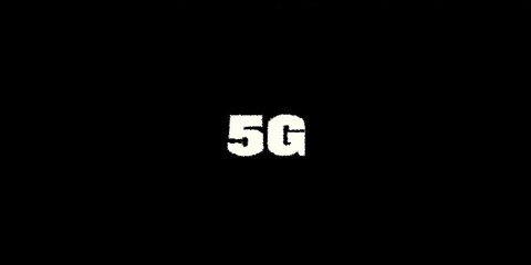 5g network concept with glitch effect on black background