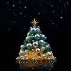 Sapin de no&euml;l rempli de boules