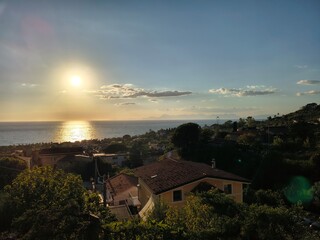 Agropoli town by night in Italy