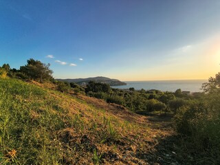 San Francesco statue on Agropoli hills, Italy