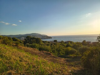 Agropoli town by night in Italy