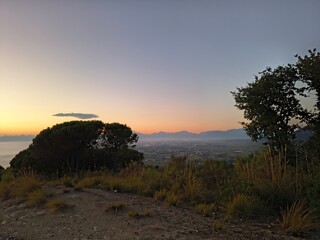 Agropoli town by night in Italy