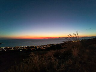 Agropoli town by night in Italy