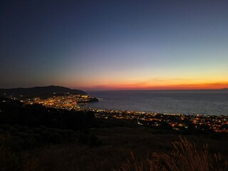 Agropoli town by night in Italy