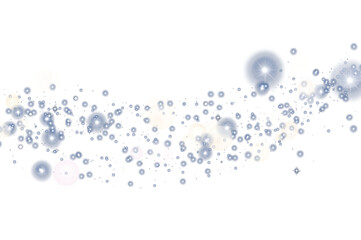 Christmas Bokeh dust blurred overlay, glowing stars glitter particles shine new year effect, png image 