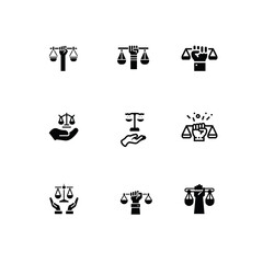 Human Rights and Justice Icons Set – Equality, Law, and Advocacy Symbols for International Day