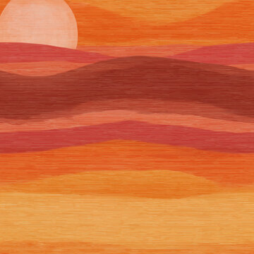 abstract sun desert seamless sky orange color