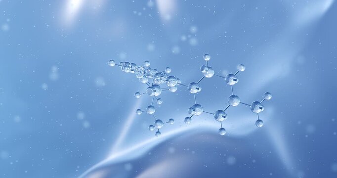 Naratriptan rotating molecular structure, 3d model of antimigraine agents
