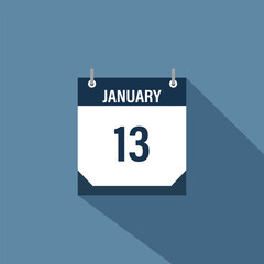 13 january calendar vector illustrations