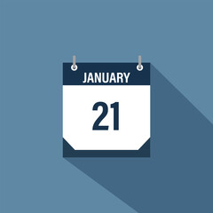 21 january calendar vector illustrations