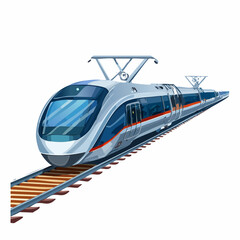bullet train on white background