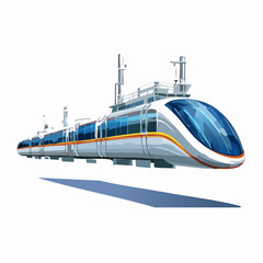 bullet train on white background