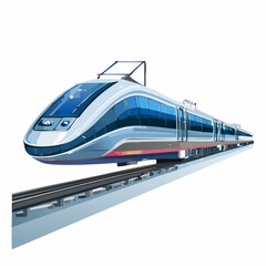 bullet train on white background