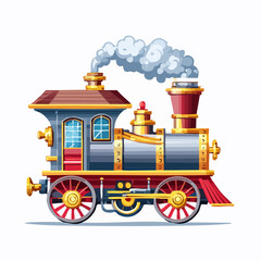 vector illustration of steam locomotive