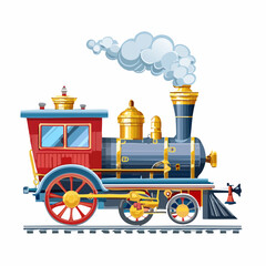 vector illustration of steam locomotive