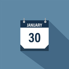 30 january calendar vector illustrations