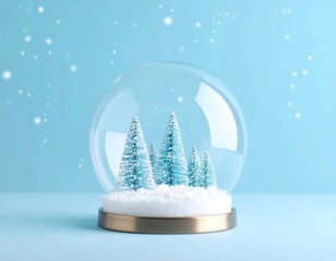 Snow globe with winter trees