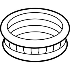 Inflatable Pool line art vector