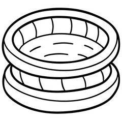 Inflatable Pool line art vector