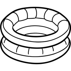 Inflatable Pool line art vector