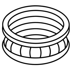 Inflatable Pool line art vector