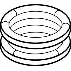 Inflatable Pool line art vector