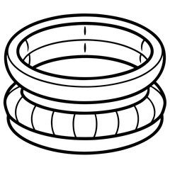 Inflatable Pool line art vector