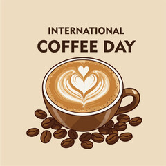 international coffee day - vector illustration