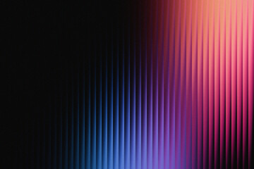 Vertical lines of light in blue, purple, and pink hues against a dark background