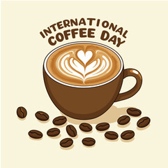 international coffee day - vector illustration