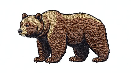 Detailed illustration of a brown bear.