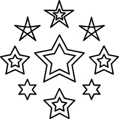 star outline icon arranged in decorative formation.