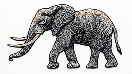 Artistic rendering of a majestic elephant.