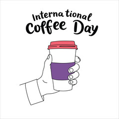 international coffee day - vector illustration