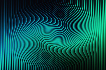Twisted abstract background with flowing lines in blue and green gradient