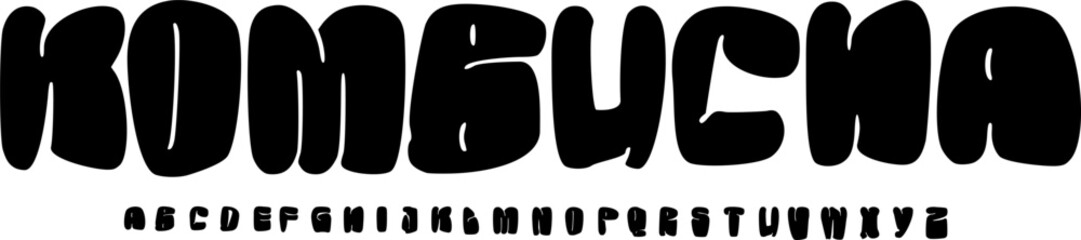 Kombucha Bubble Font – Playful Alphabet Typeface for Logo, Kids, and Creative Branding