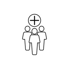 People icon outline editable stroke line drawing eps.