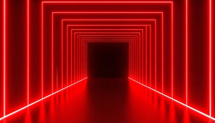 Red neon tunnel